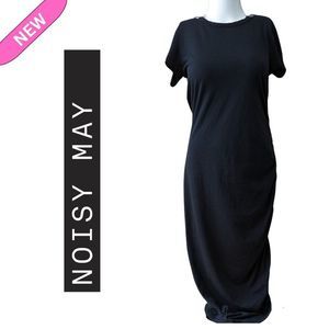NOISY MAY New With Tags Nmambia Ola Short Sleeve 7/8 Dress Black Size Small